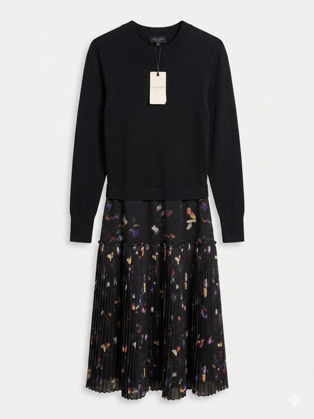 Ted Baker Mixed Media Pleated Dress.